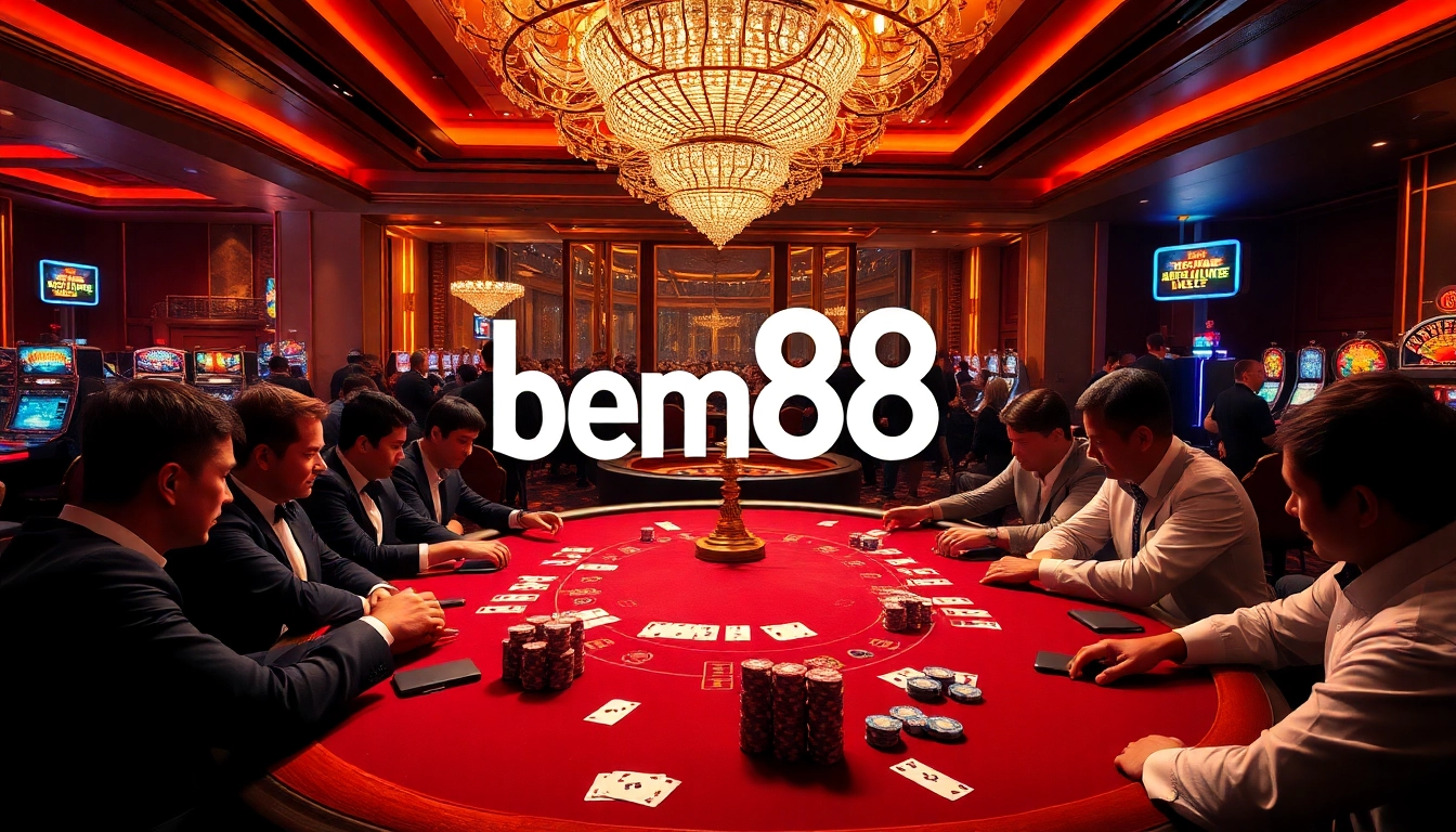 Play high-stakes poker at bem88's luxurious casino, filled with excitement and strategy.
