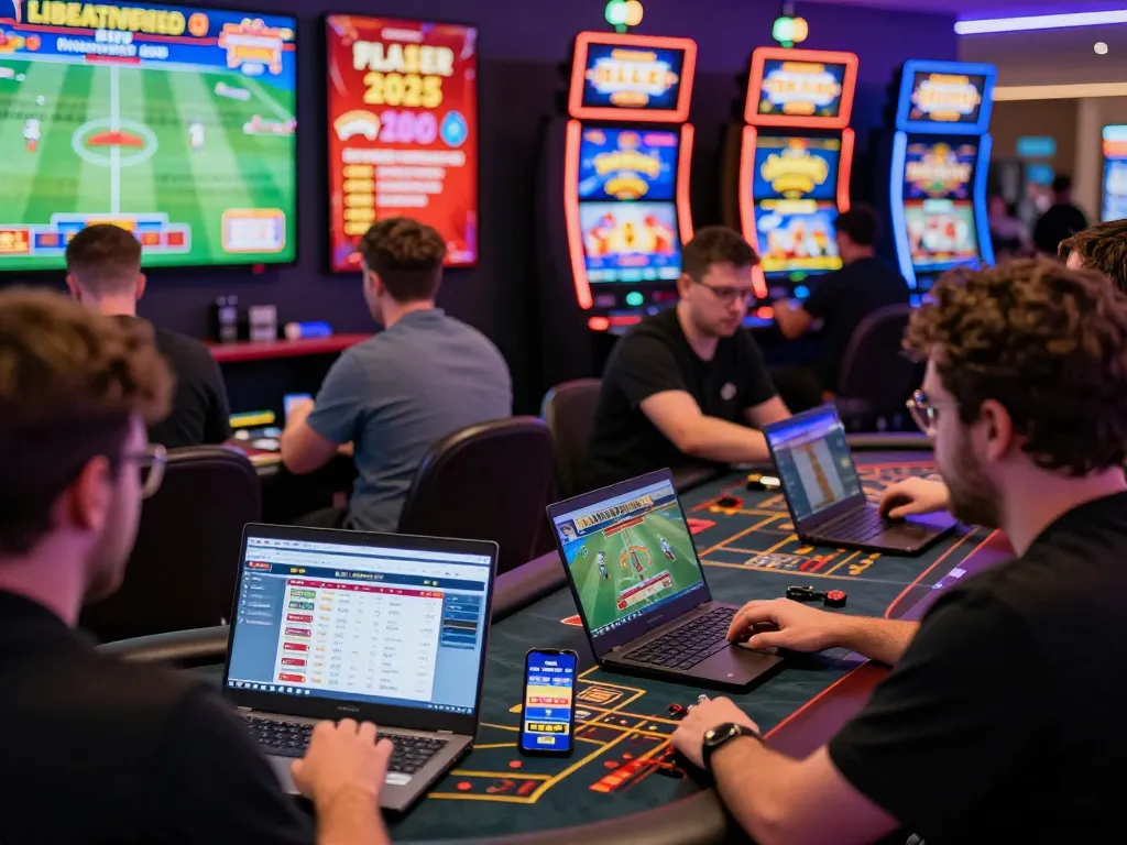 Exciting online gambling experience on the bl555 platform with diverse players enjoying various games and vibrant graphics.