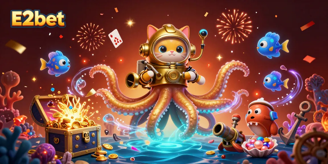 Join the excitement of E2bet's thrilling gaming experience with a vibrant underwater scene.