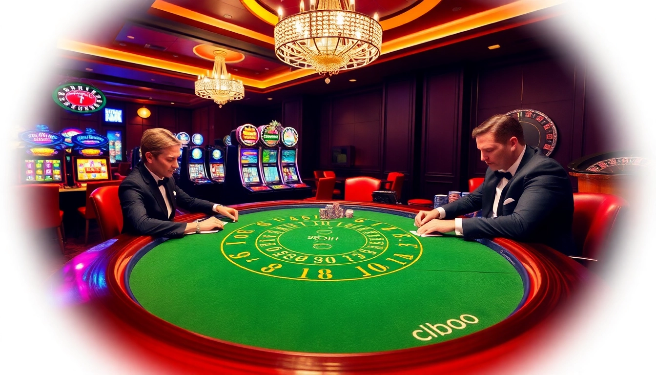 Experience the thrill of betting at 98Win's luxurious casino games with vibrant tables and excited players.