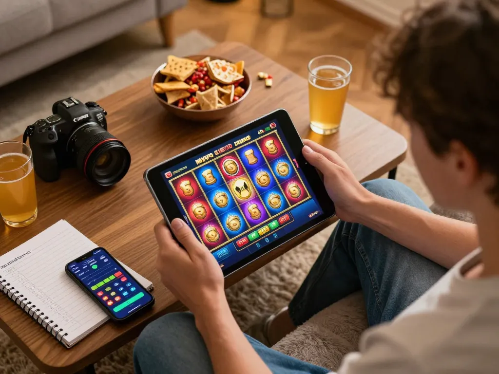 Rasakan permainan yang mendebarkan dengan Tempo 123 di pengaturan tablet yang nyaman, menampilkan kemenangan slot yang berwarna-warni.