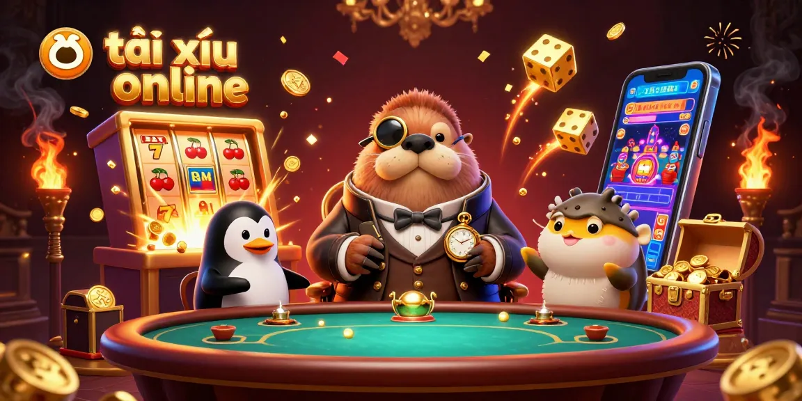 Play engaging tài xỉu online with a joyful walrus at a vibrant gaming table