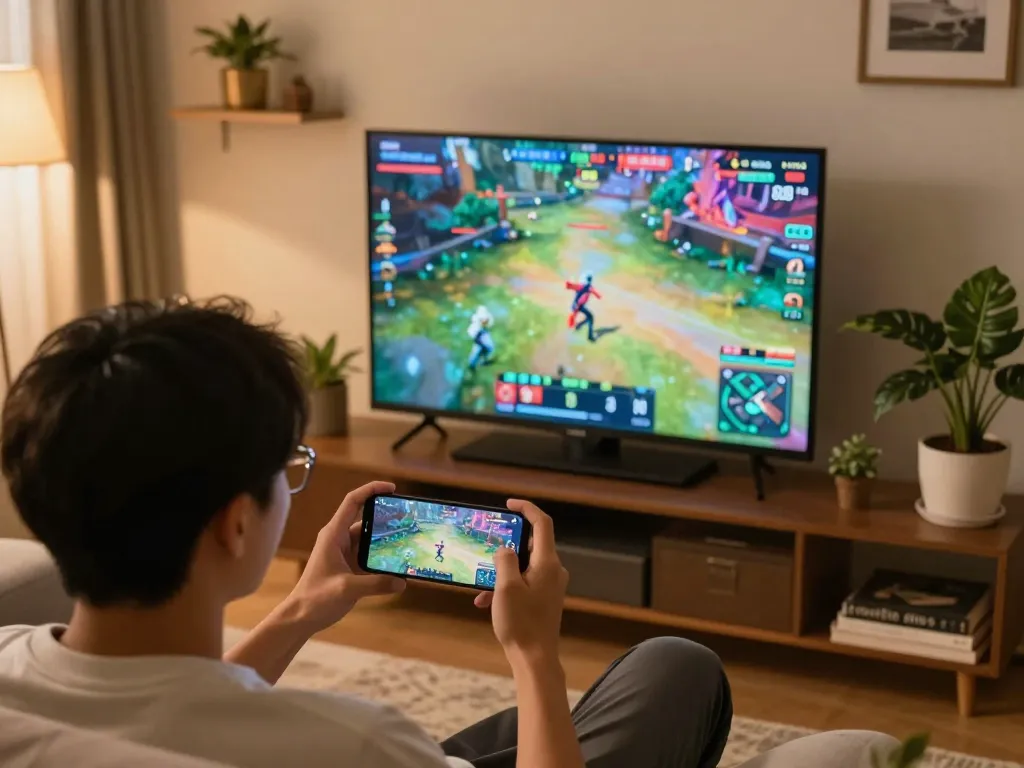 Theo dõi đá gà thomo HD trên smartphone trong một không gian ấm cúng, nổi bật là gameplay trực tiếp hấp dẫn.