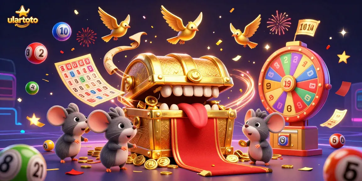 Menangkan hadiah menarik dengan ulartoto dan bola lotere berwarna-warni yang meluncur dinamis.