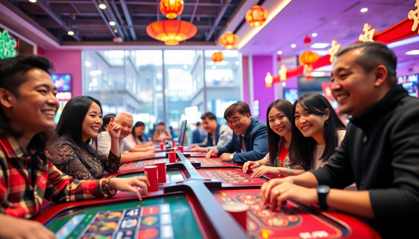 Engaging scene of players enjoying casino games at https://go88.bio/, showcasing excitement and cultural vibrance.
