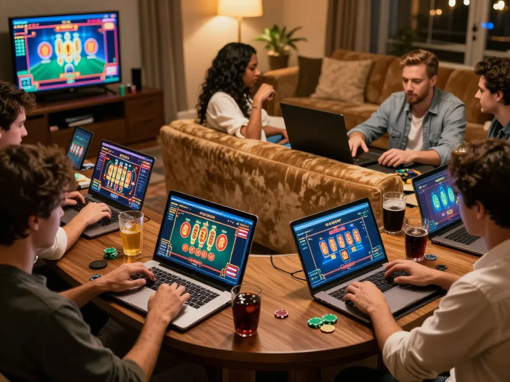 Players engaging in online games at FUN79, showcasing a lively and interactive casino atmosphere.