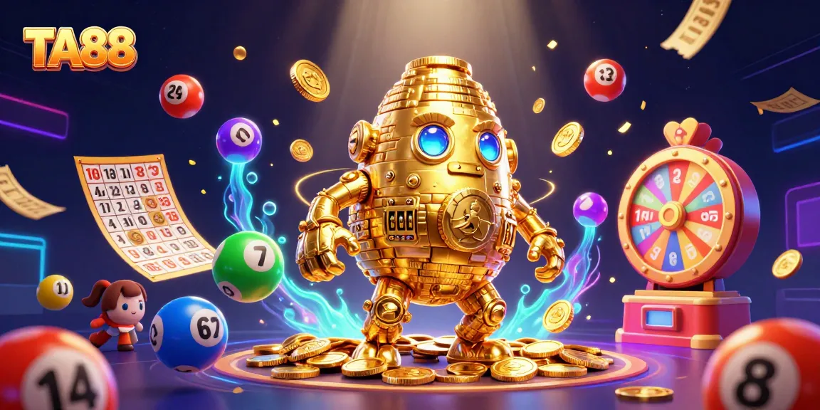 Experience thrilling wins with TA88 in an exciting casino illustration filled with vibrant gaming elements.