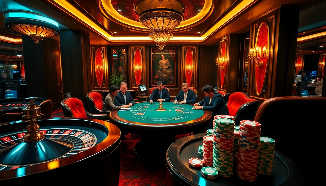 Experience the excitement of da88 vip in a luxurious casino setting with a vibrant poker table.