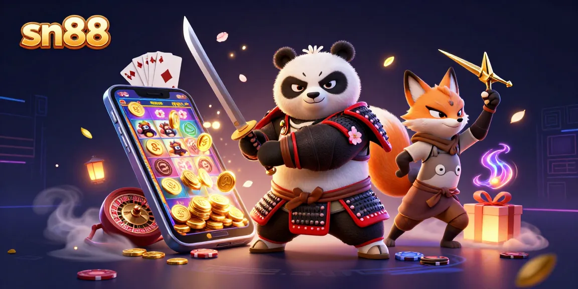 sn88 activates thrilling slot games with a dazzling 3D samurai panda and dynamic gaming elements.