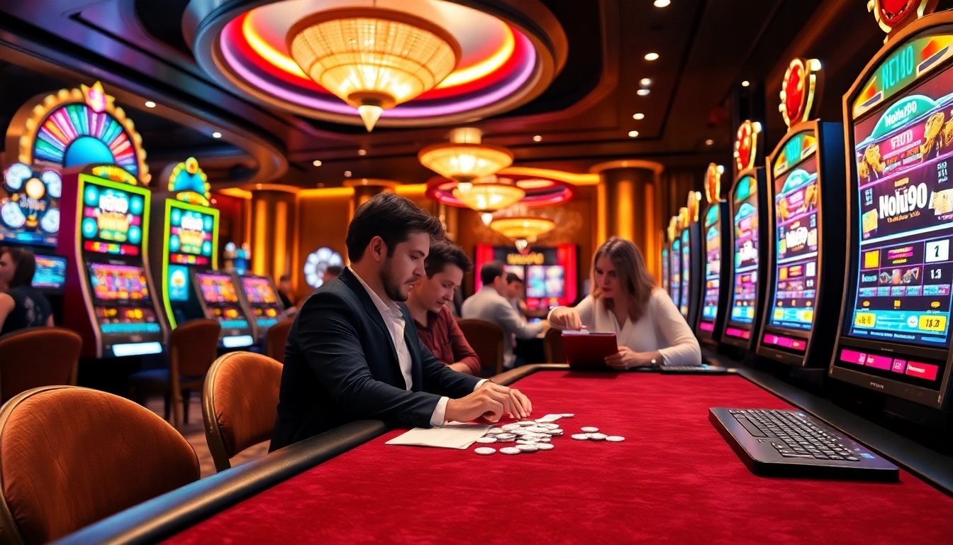 Experience the thrill of Nohu90 with vibrant slot machines and an engaging casino atmosphere.