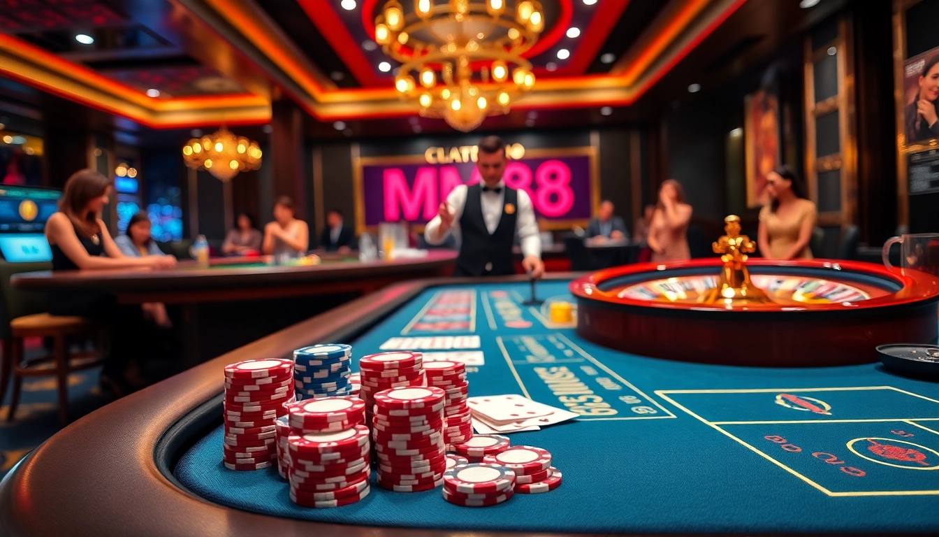 Experience thrilling games at MM88's casino with vibrant tables and exciting action.