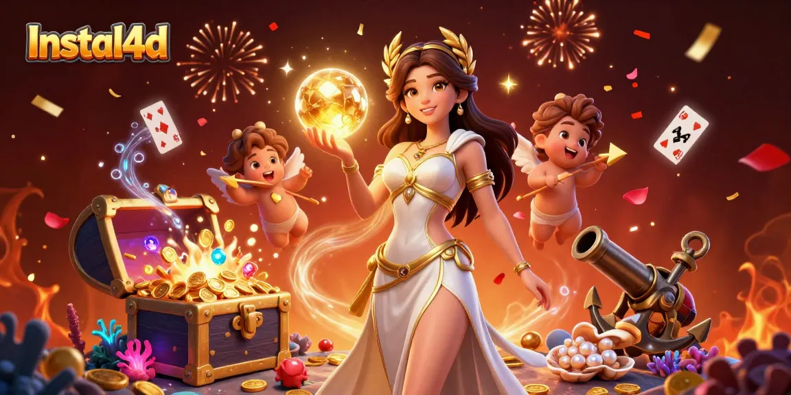 Experience the thrill of Instal4d with captivating slot games and divine luck in a vibrant scene.