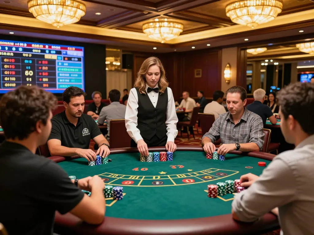 Players enjoying Baccarat at MM88 Casino's lively gaming table during an exciting game.