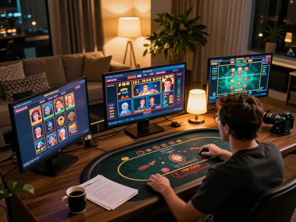 Engaging with MM88 on a modern online casino setup showcasing poker and slots
