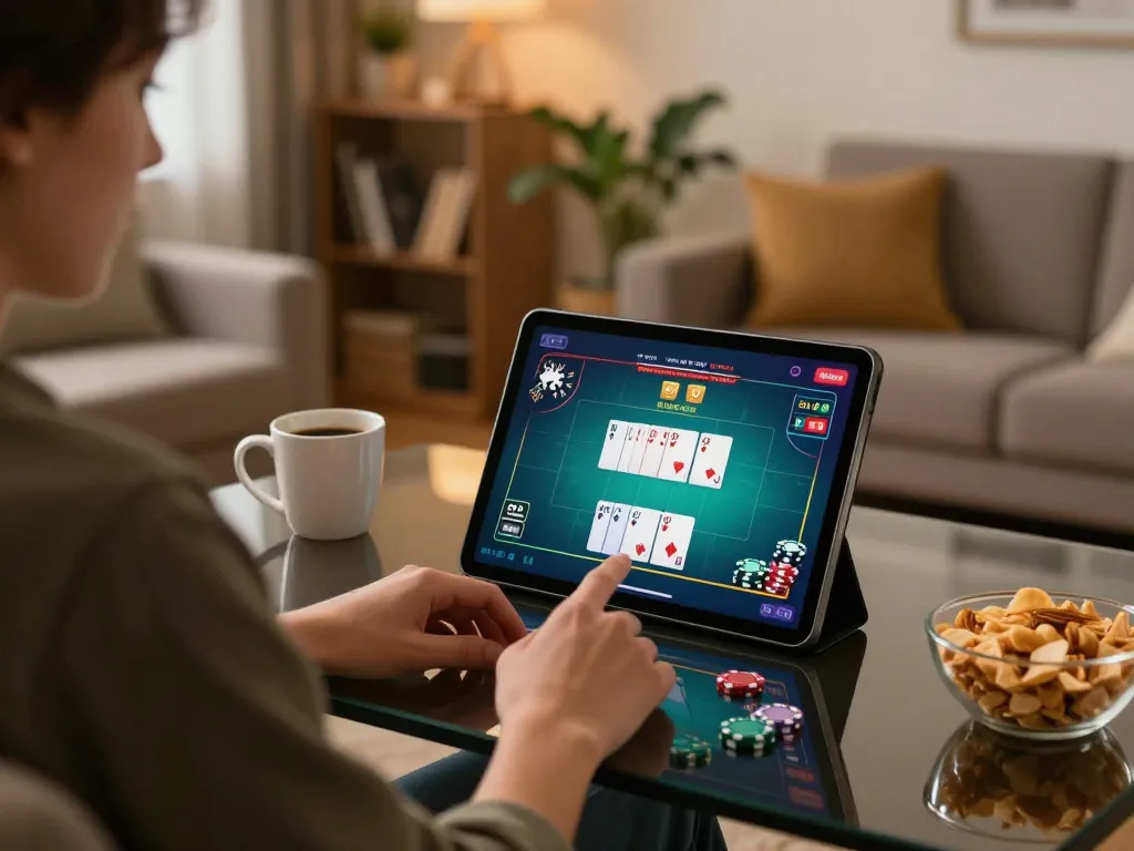 Engaging in strategic betting on agenslot188 while relaxing at home with a tablet