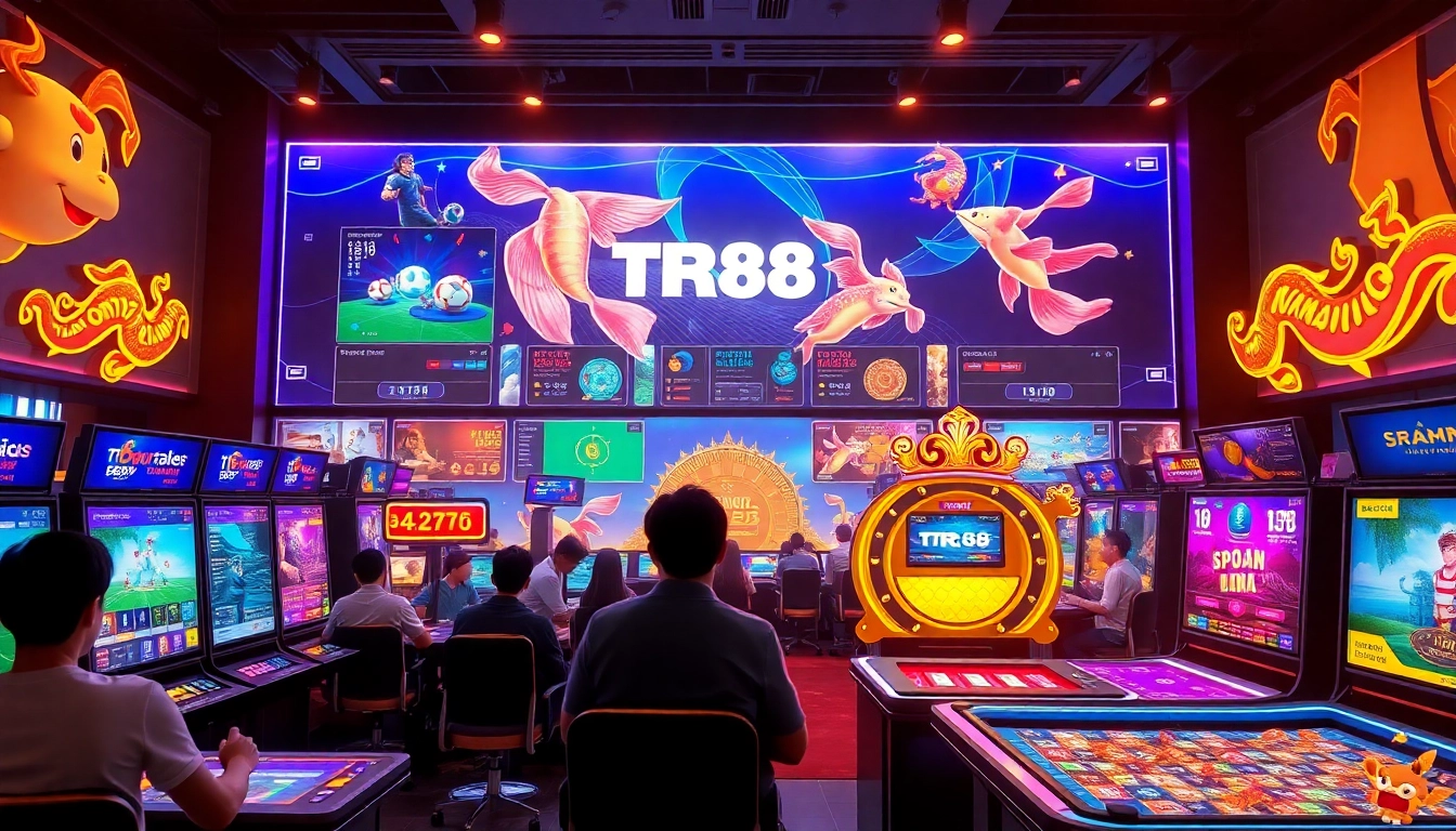 Exciting TR88 online gaming interface showcasing various gambling games.