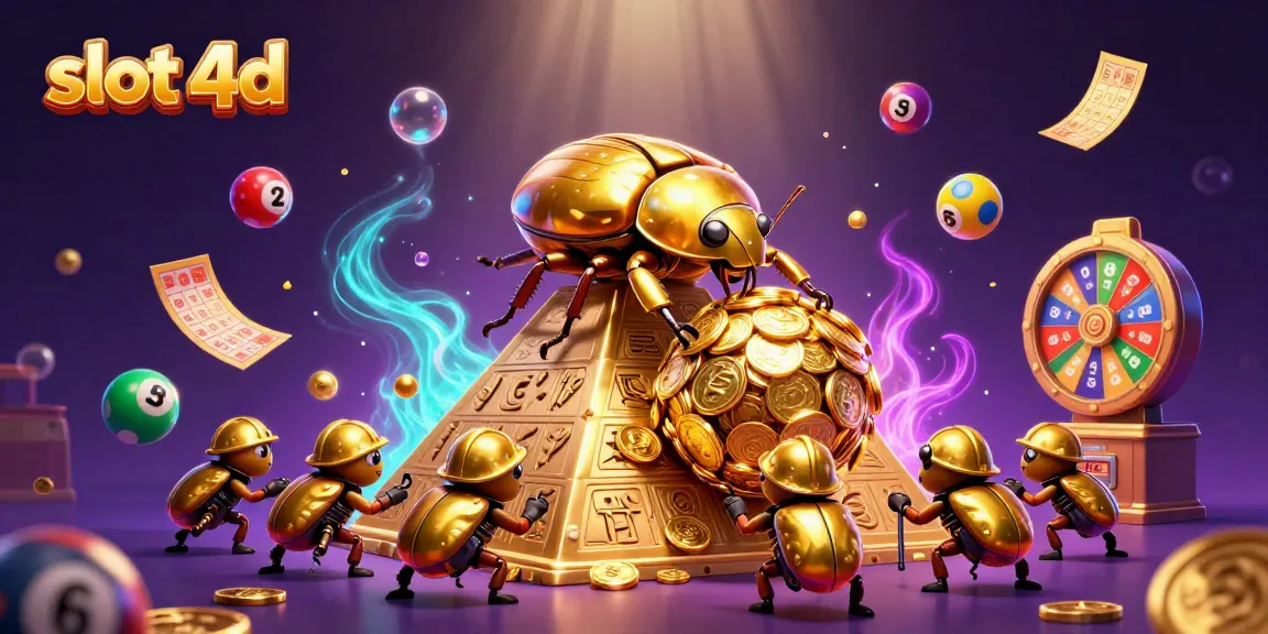 Spin to win on slot 4d with vibrant lottery balls and golden coins in an energetic casino scene.