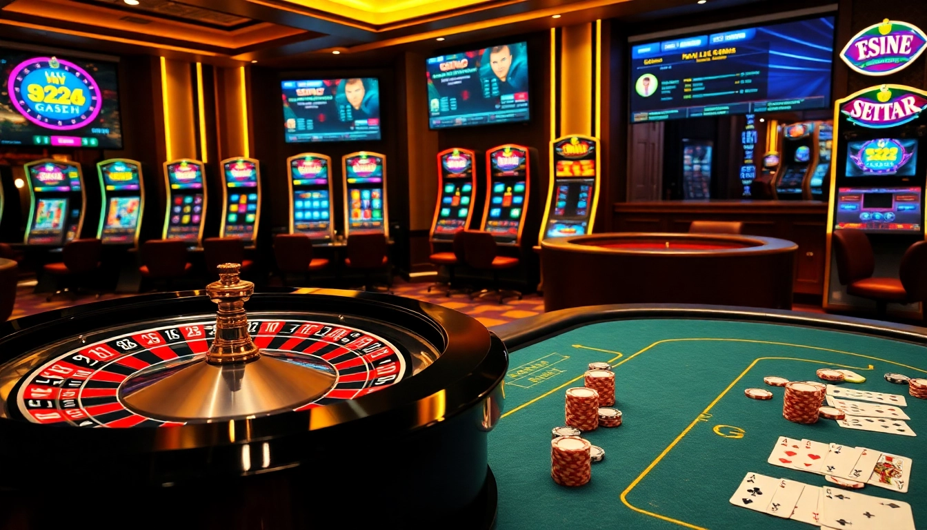 Engaging G28 online casino scene with roulette wheel and vibrant poker table.