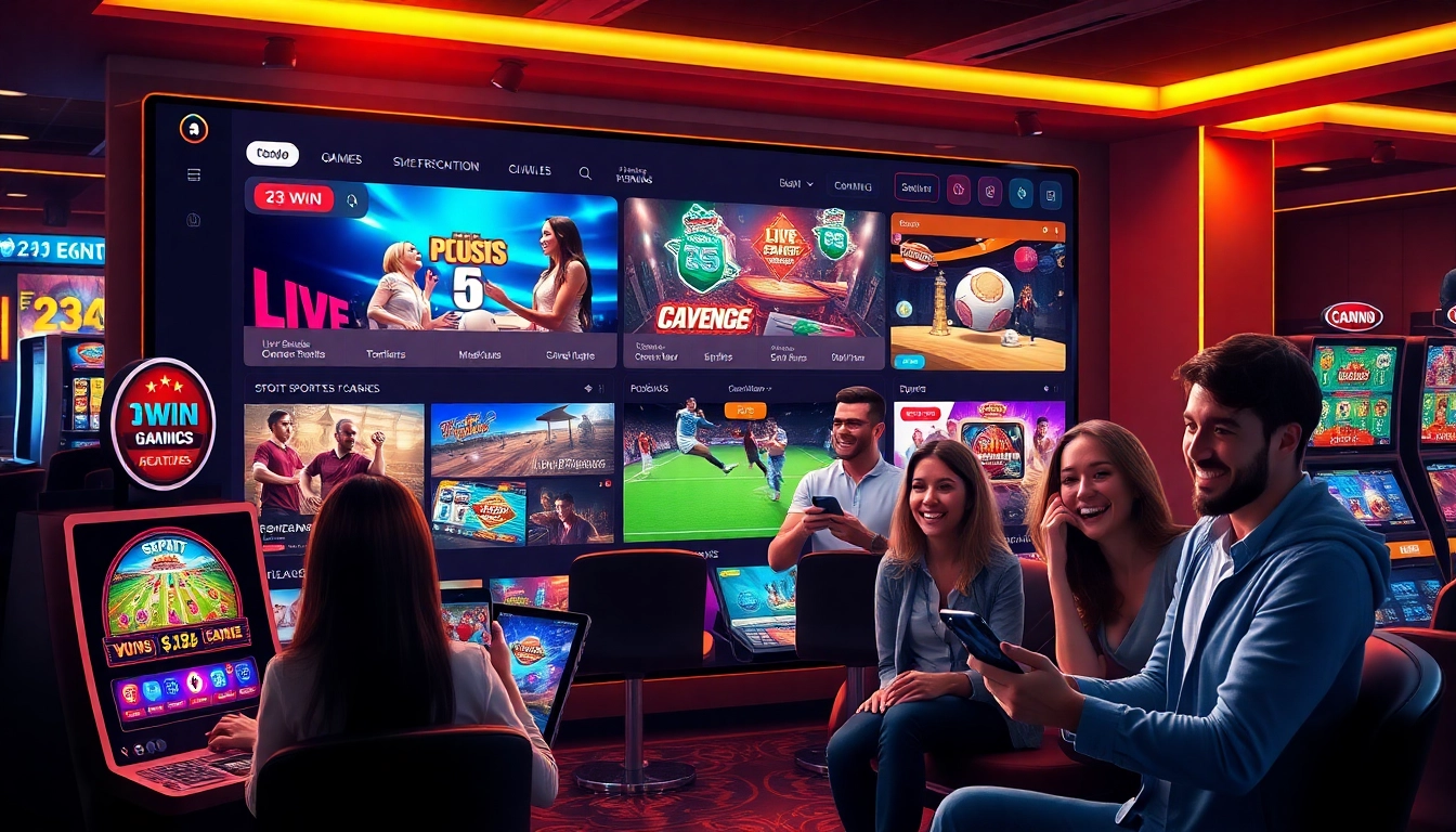 Engaging online casino experience at 23WIN featuring diverse games and responsive layout.