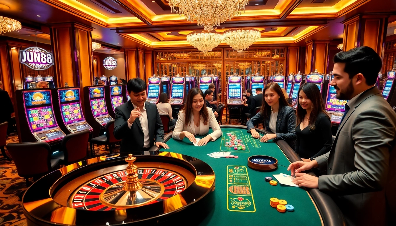 Experience the excitement of JUN88 as players engage in thrilling casino games.
