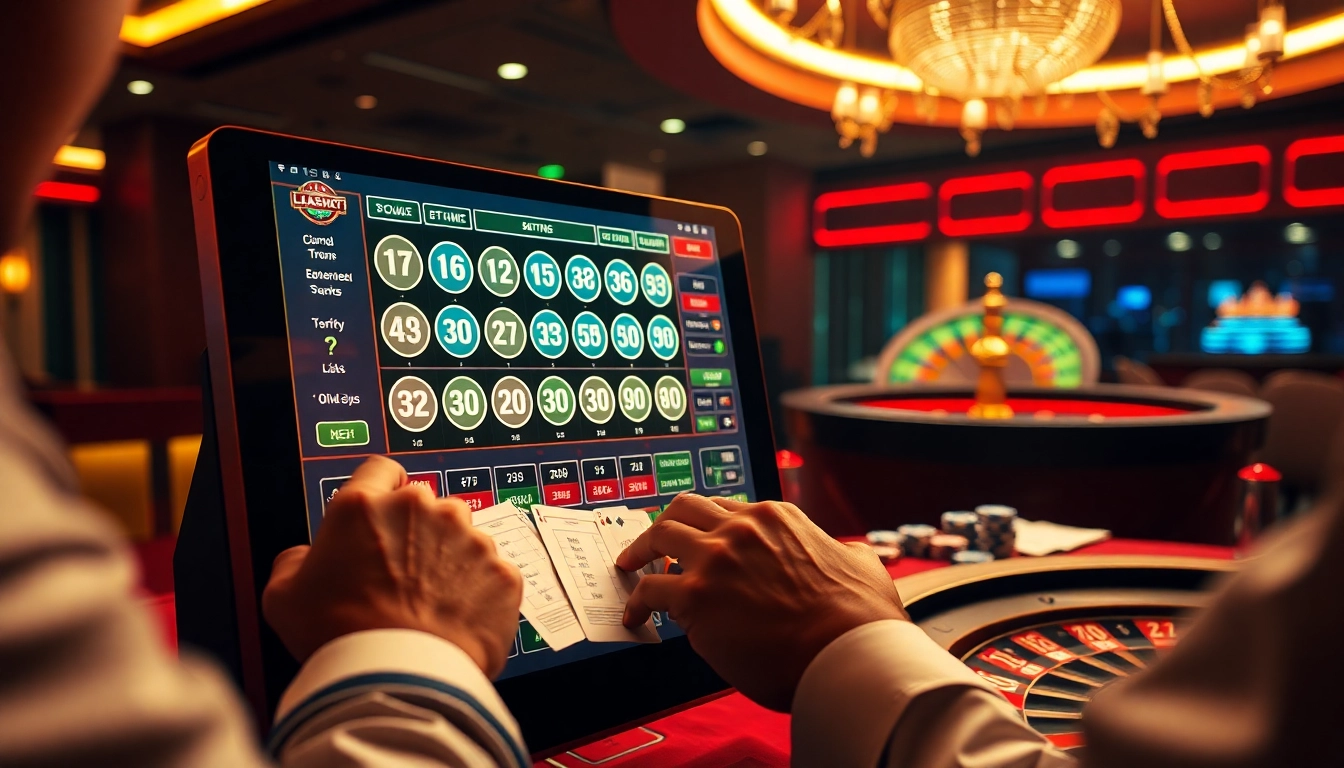 Enhancing winning strategies with the Tool xổ số siêu tốc at a luxurious casino interface.