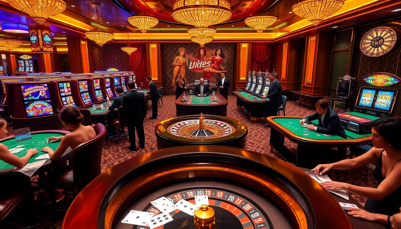 Experience the excitement of UK88 with luxury casino gaming, including roulette and poker tables.