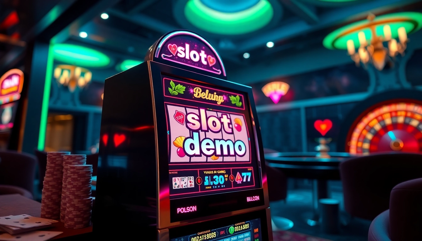 Spin the reels in this slot demo with vibrant colors and exciting casino elements.