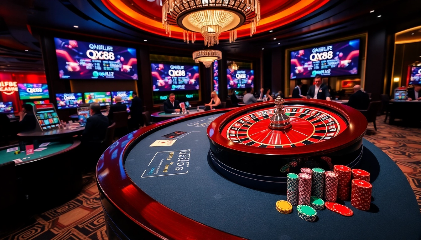 Experience the excitement of QQ88 Life with vibrant casino tables and thrilling gaming action.
