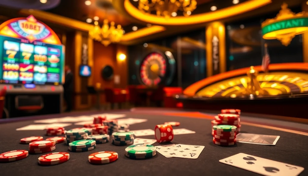 Experience the thrill of gambling with 188bet cards, chips, and a vibrant casino atmosphere.