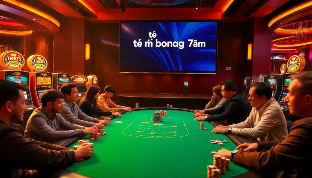 Watch the thrilling tỷ số bóng đá 7m as gamblers enjoy high-stakes poker at a luxurious casino.