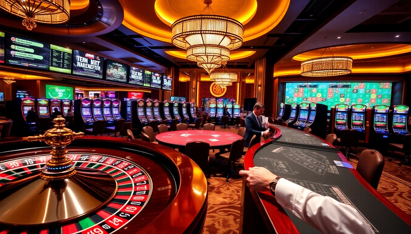 Experience the excitement of du 88 with a vibrant casino scene featuring roulette and poker tables.