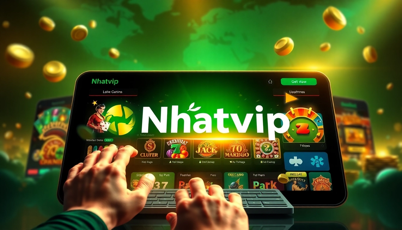 Nhatvip online gambling platform showcasing vibrant casino games and a modern user-friendly interface.