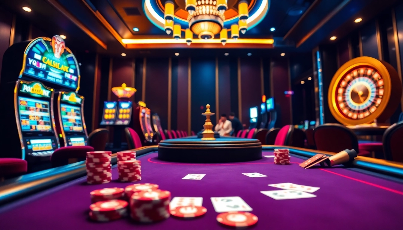 Experience the thrill of gambling with https://98win3h.io/ at a luxurious poker table surrounded by excitement.