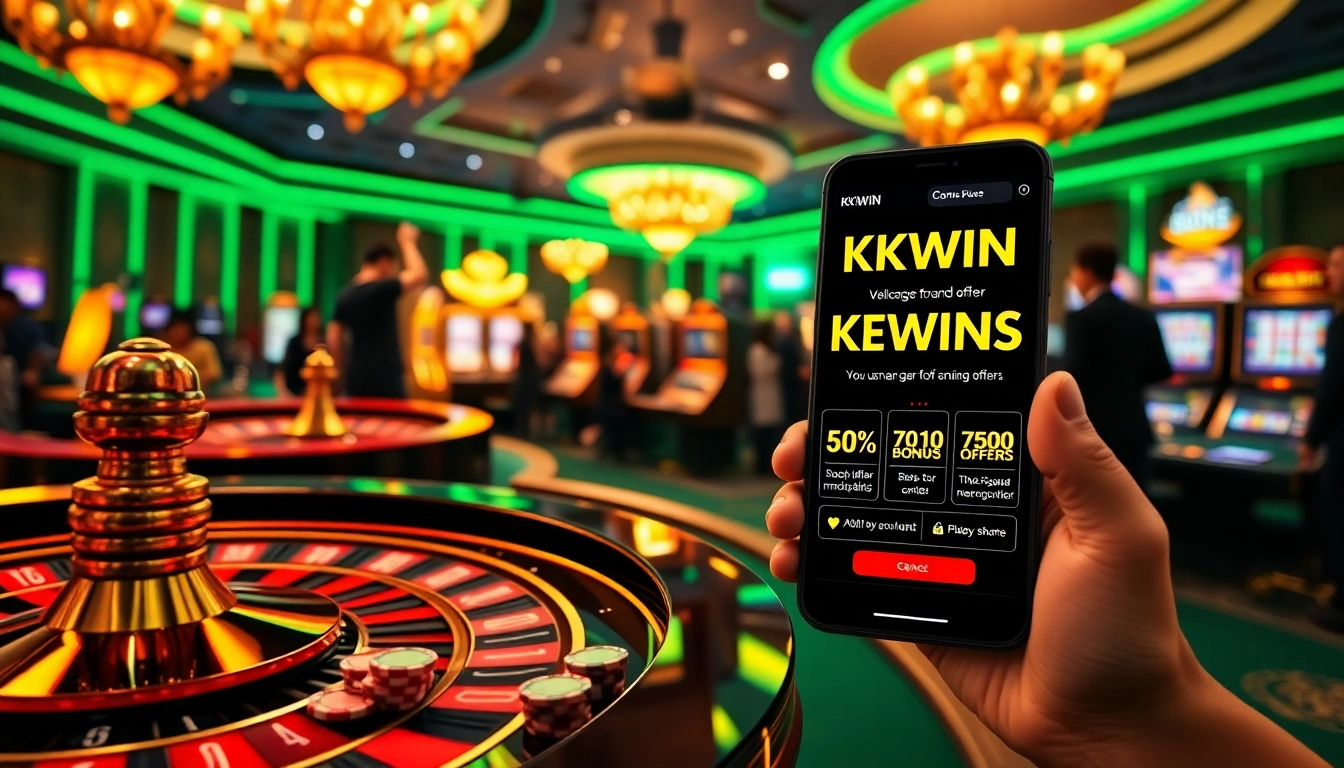 Players enjoying high-stakes games at KKWIN casino, showcasing thrilling gambling action.