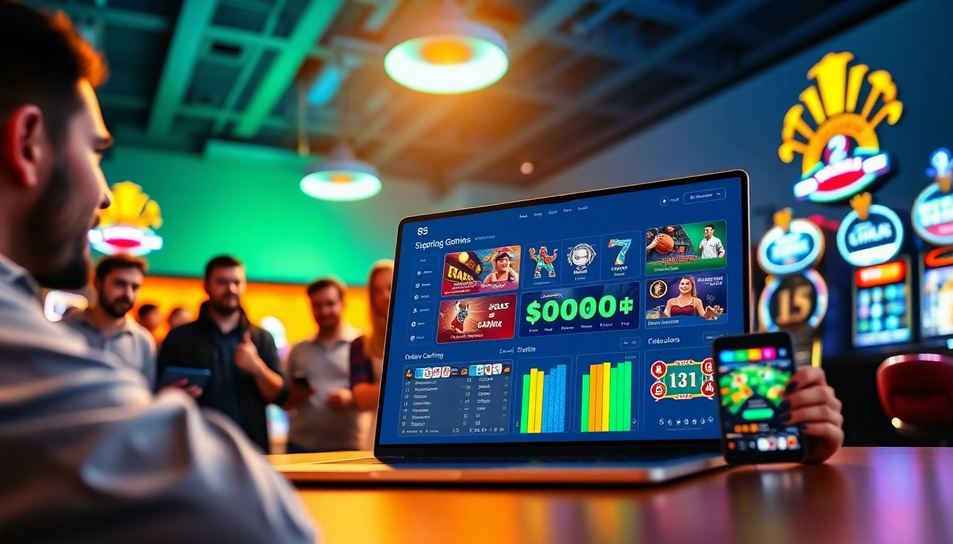 8S gaming interface with diverse players enjoying sports betting and online casinos