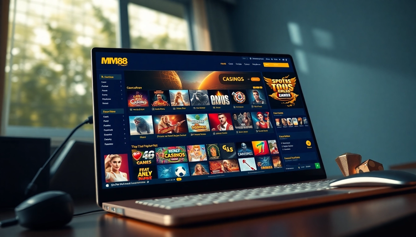 mm88 online gaming interface showcasing vibrant casino games and promotions