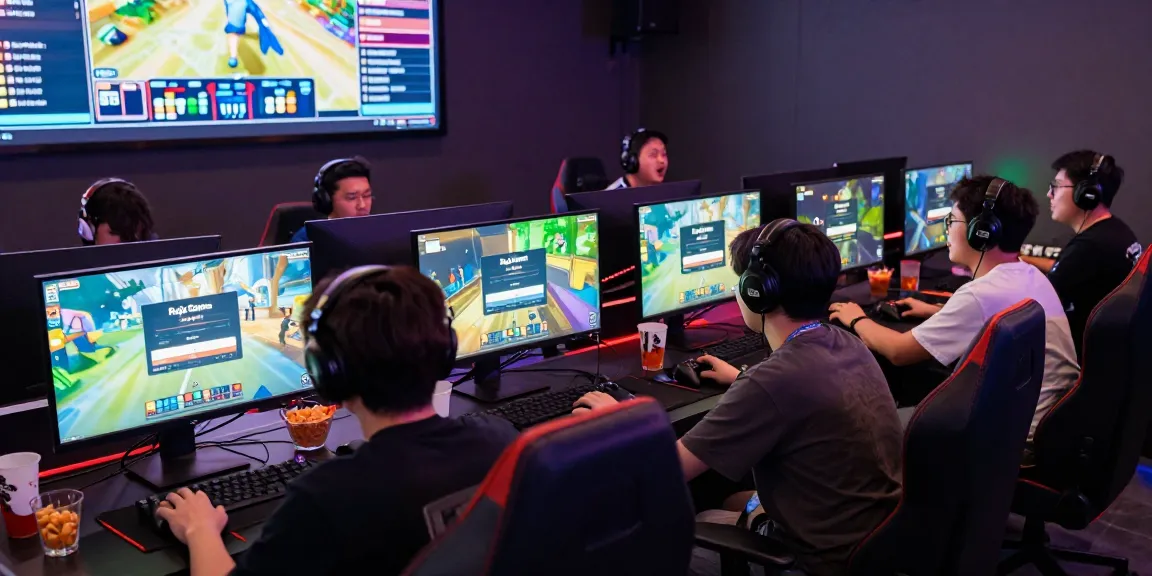 Raja Game login scene with players engaged in gaming, vibrant atmosphere.